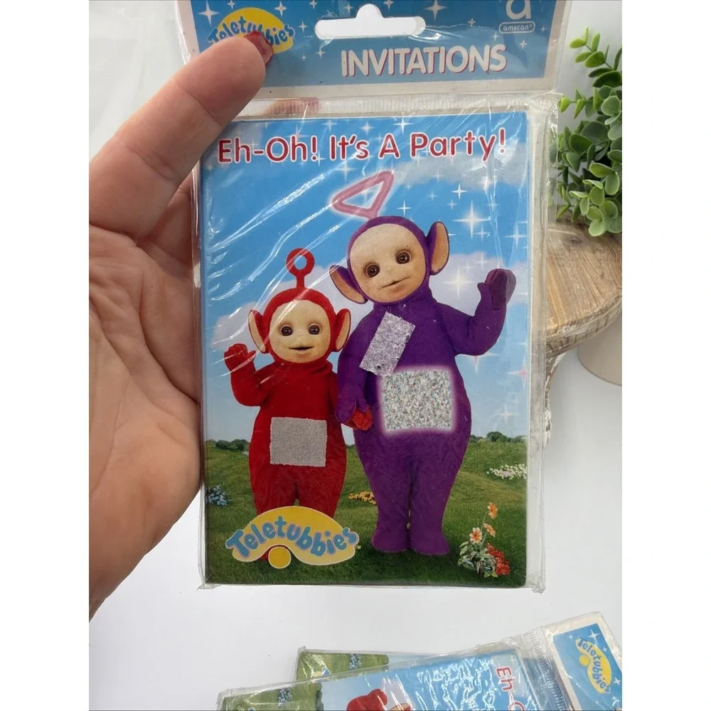 Teletubbies Party Invitations Cards 1998 8ct X3 one Card Minor Flaw As Described